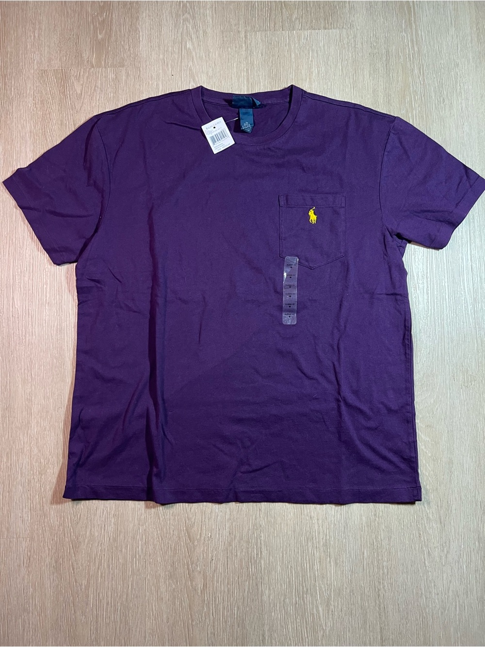 Polo by Ralph Lauren Men’s Deep Purple Pocket Tee with Yellow Pony Men's Medium